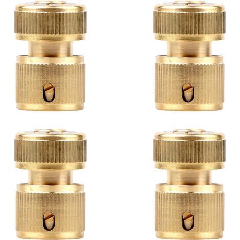 4PCS Raccord Tuyau D'arrosage en Laiton Massif pour Robinet Cuisine Jardin, 1/2" Quick Connectors (1/5)