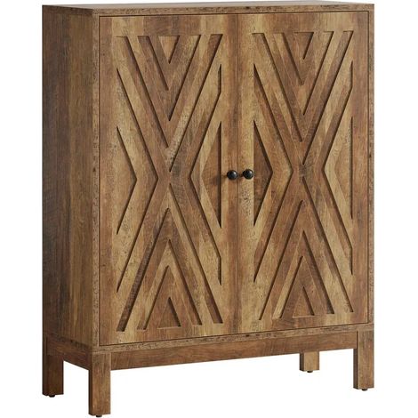 Scarpiera in stile industriale a 5 ripiani, MDF e metallo, marrone rustico (1/5)