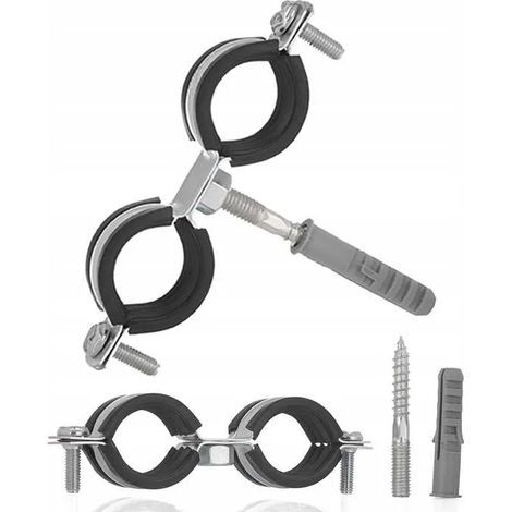 Metallschelle mit Gummi für Doppelrohre 1"" 32-36mm