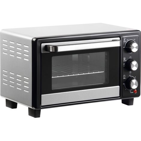 Four portable 16 L 1400 W avec 3 modes de cuisson, minuterie, plaque et grille de cuisson 44 x 32 x 28,1 cm Argent (1/5)