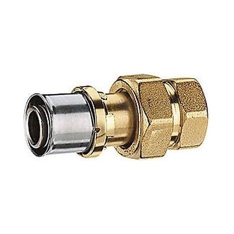 PRESSARE: RACCORDO DIRITTO IN TRE PEZZI FILETTATO FEMMINA - 1/2" x (16x2)