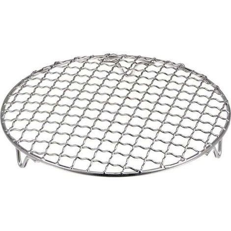 20cm (8 inch) round cooking grid made of 201 stainless steel, with 20mm feet, ideal for oven cooking, steaming and barbecuing. (1/5)