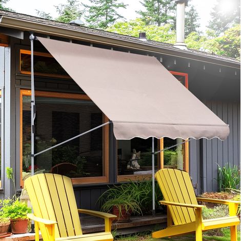 Toldo de brazo articulado 200x150 cm blanco crema en aluminio y metal con altura regulable (1/4)