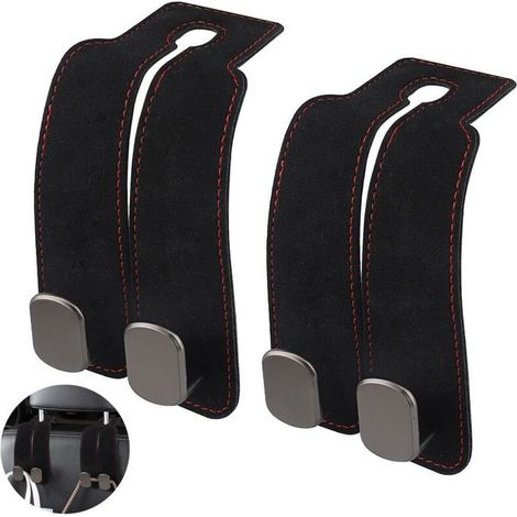 Lot de 2 crochets pour appuie-tête de voiture, crochets multifonctionnels pour dossier de siège de voiture,Crochet D'appui-Tête de Aiège Arrière de Voiture Accessoires intérieurs de voiture Cintre