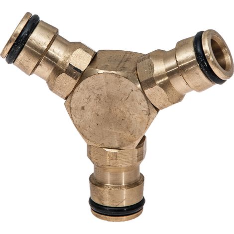 Conector de latón de tres vías para manguera de jardín para instalación de agua RA13TW