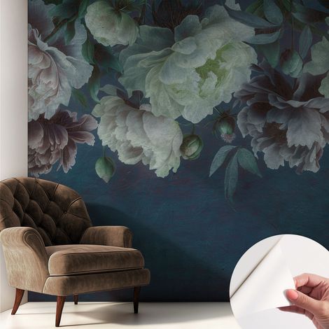 Fotomurale adesivo - Carta da parati adesiva - per la cucina camera da letto per la soggiorno - Eleganza floreale 250x250 cm (1/5)