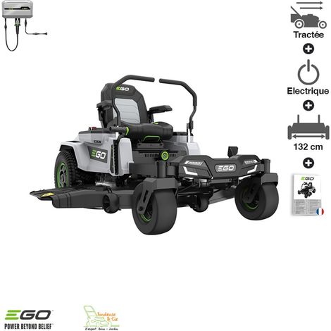 Ego Power+ – Tondeuse autoportée à batterie 132 cm – ZT5201EL – Moteur équivalent 22CV – 10 positions de hauteur de coupe – Construction IPX4
