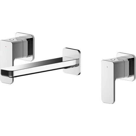 Nuie Windon Chrome Wall Mounted 3 Tap Hole Basin Mixer Tap - WIN317 (1/2)