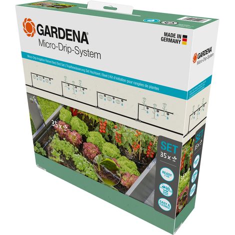 GARDENA Kit d'initiation pour rangées de plantes jusqu'à 35 plantes. Pour les plantes sensibles et semis. Kit prêt à l'emploi. (13455-20) (1/10)