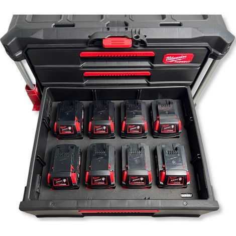 SCHWÄBLE® Schaumeinlage Schaumstoffeinlage für Milwaukee Akkus 8x 18V 5Ah (1/5)