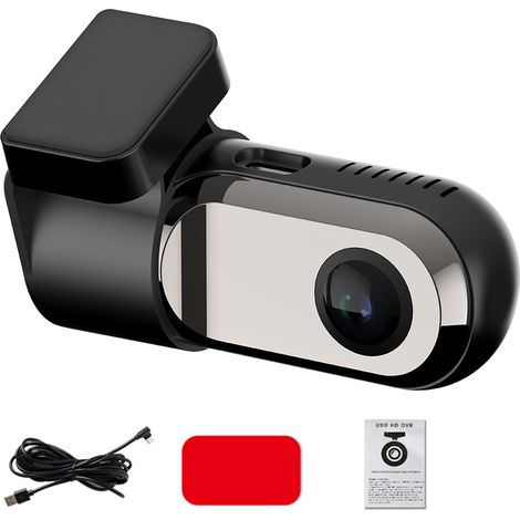 Dash cam USB pour voiture avec Android, enregistrement rotation 360°, système ADAS, grand angle 140°, sécurité et assistance à la conduite (1/5)