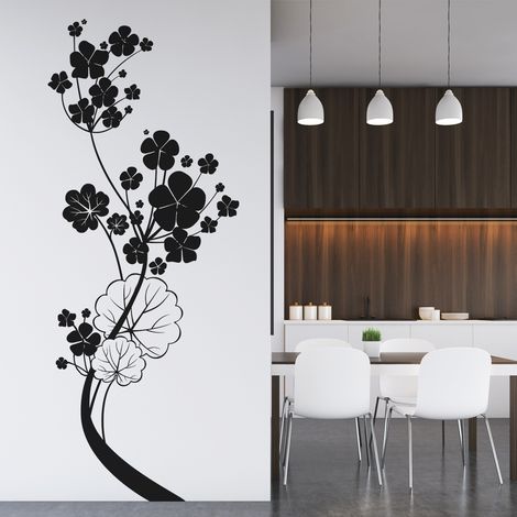 Sticker Mural - Fleurs - 67x165 cm - Noir (1/3)