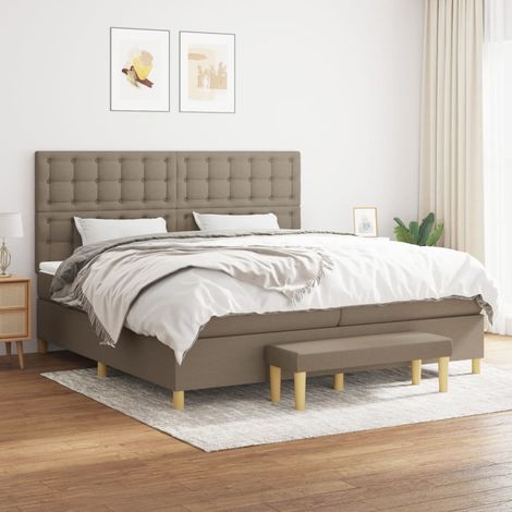 Boxspringbett mit Matratze Taupe 200x200 cm Stoff (1/5)