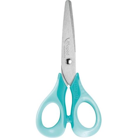 MAPED - CISEAUX SENSOFT 13 CM - CISEAUX ENFANTS AVEC ANNEAUX SOUPLES ET ERGONOMIE 3D - CISEAUX SCOLAIRES DÈS 4 ANS - POUR MATERN