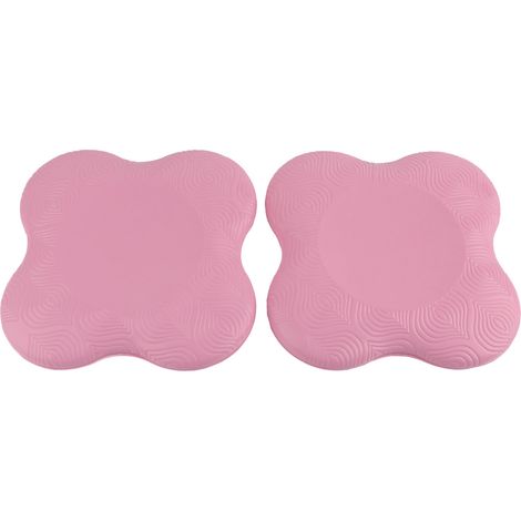 2 Pièces Coussin de Protection Genou Coude Yoga, Tapis d'Entraînement Antidérapant Double Face en PU (Rose) (1/5)