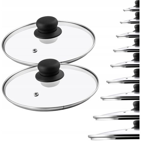KADAX Glasdeckel Set, Topfdeckel aus Glas, 14-30cm, hitzebeständiger Deckel für Topf, Pfanne, Pfanne