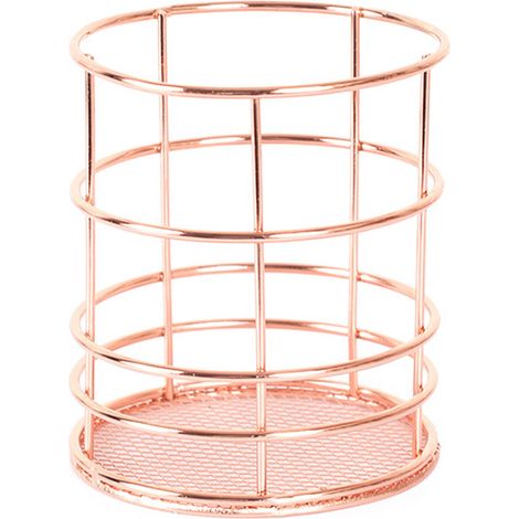 Support Stylo - Panier Organisateur Métallique pour Bureau et Maquillage - Base Antidérapante - 1 Pièce (1/5)
