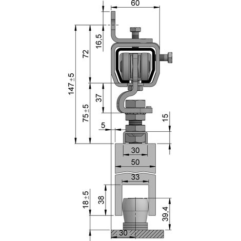 Gruppo portale scorrevole SP400W101 blu verniciato L.2000mm