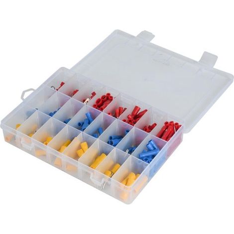 Capicorda e connettori in custodia in plastica set 250 pezzi
