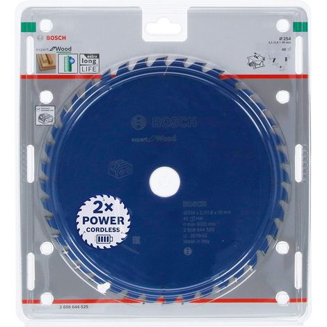 1x Lame de scie circulaire Expert for Wood (bois, 254 x 30 x 2,1 mm, 40 dents, accessoire de scie circulaire sans fil) (1/5)