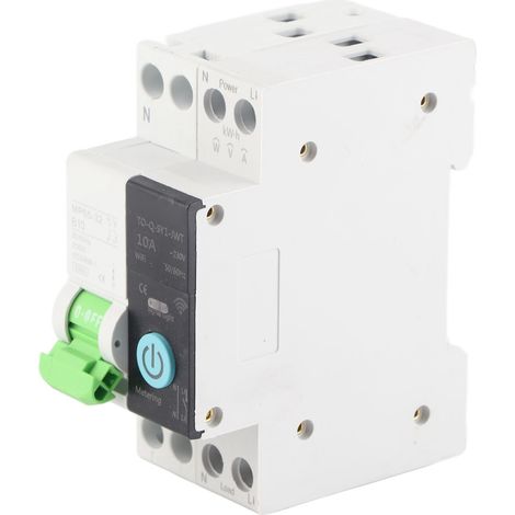 Disjoncteur WiFi 1P+N 10A AC 230V 6KA Pouvoir de Coupure Relais Temporisé Commande à Distance MCB (1/5)