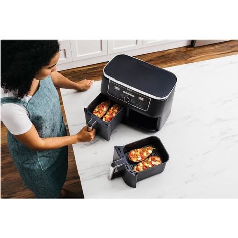 Ninja – AF400EU – Friteuse sans huile 2 compartiments – 6 modes de cuisson – Cuisson jusqu'à 75% plus rapide – Technologie Max Crisp