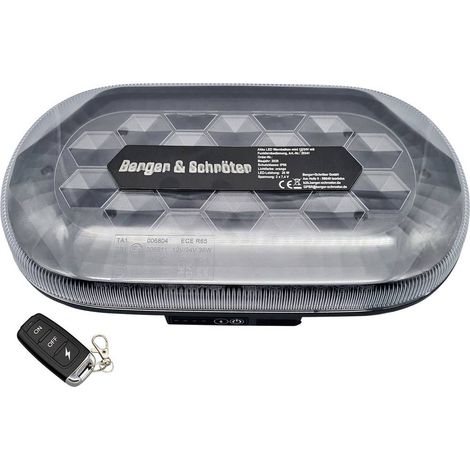 Berger & Schröter Barra di avvertimento Akku LED Mini SM865DR 12 V, 24 V via USB Base magnetica Arancione (1/5)