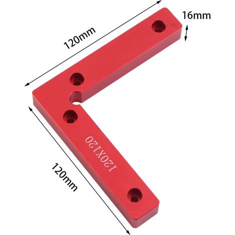 Étau d'angle 90° droit en alliage d'aluminium anodisé L pour soudure bois et métal - Clamp fixateur de coin droit avec serrage pour assemblage précis (1/4)