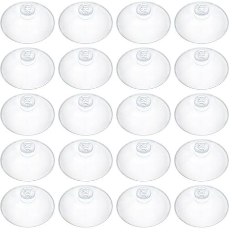20 ventouses transparentes en plastique de 5,5 cm pour organiser et décorer votre maison – ventouses autocollantes pour fenêtres et portes de salle de bain (1/4)