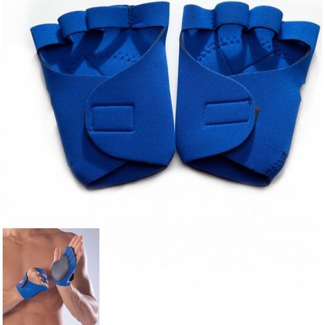 TrAdE Shop Traesio - Guanti Neoprene Protezione Palmo Mezze Dita Palestra Sport Anti Slittamento Gym -