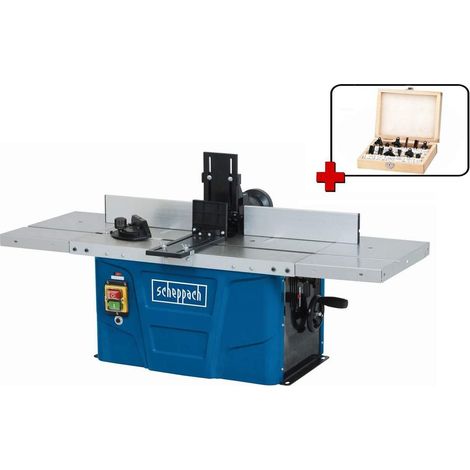 Fresatrice toupie da banco per legno Scheppach hf50 + frese gambo 8 ø mm