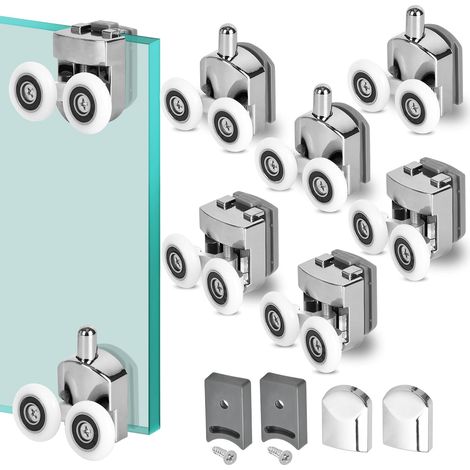 8 Pcs 23mm Shower Door Rollers, Replacement Shower Door Runner Screen Rollers, Shower Door Wheels, Suitable for 4-6mm Glass (1/5)