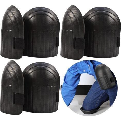 Genouillères pour la Maison et le Jardinage, 3 Paires de Coussins en Mousse EVA Légers et Imperméables avec Sangles Adaptables pour le Jardinage, le Nettoyage de la Maison, Noir (1/5)