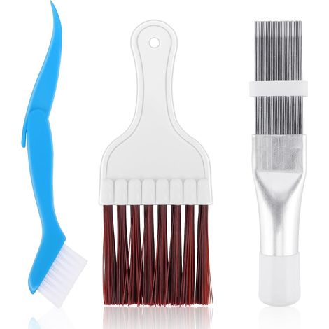 Spazzole per la pulizia del condizionatore, set di 3 spazzole per la pulizia del condensatore, kit per la pulizia dell'asciugatrice, attrezzi per la riparazione del radiatore metallico dell'unità este (1/5)