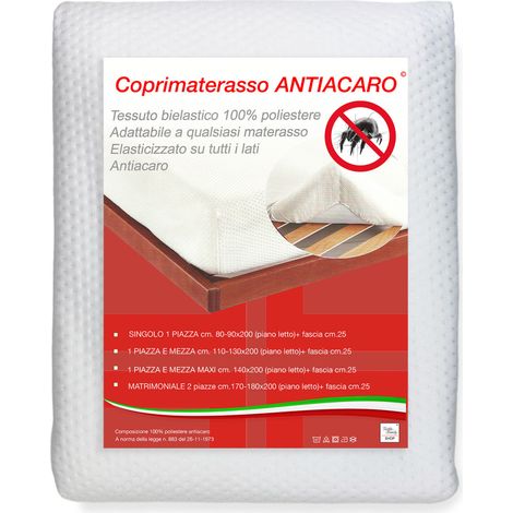 Coprimaterasso Jersey Elasticizzato Anallergico e Antiacaro Morbido e Silenzioso Angoli Maxi Materassi alti Piazza e mezza MAXI cm. 140x200 (1/5)