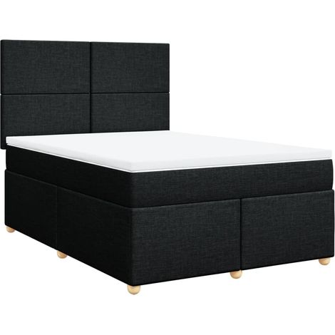 Maison Exclusive - Boxspringbett mit Matratze Schwarz 160x200 cm