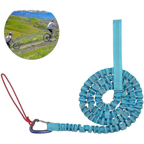 Corde de remorquage élastique pour vélo enfant, sangle de remorquage bleue (1/5)