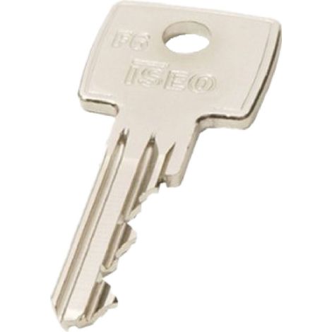 CHIAVE OTTONE NICHELATO '020609' lunghezza 26,6 mm - 6 spine- 10 pezzi - ISEO