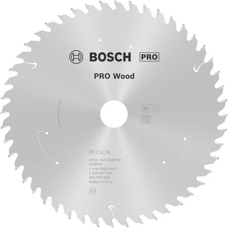Bosch PRO Wood cordless Circular Saw Blade 165 x 1.5 x 20 mm T48 2608837687 (1/5)