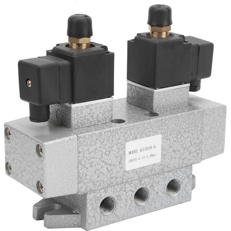 Électrovanne pneumatique 5/3 double bobine 110V G1/8 K35D2H-6AC, distributeur 3 positions à commande électrique (1/5)