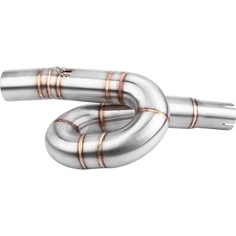 Raccord tube intermédiaire échappement moto acier inoxydable argenté Ø51mm pour Benelli BN302 TNT300 2014-2018 type n°2 1 pièce (1/5)