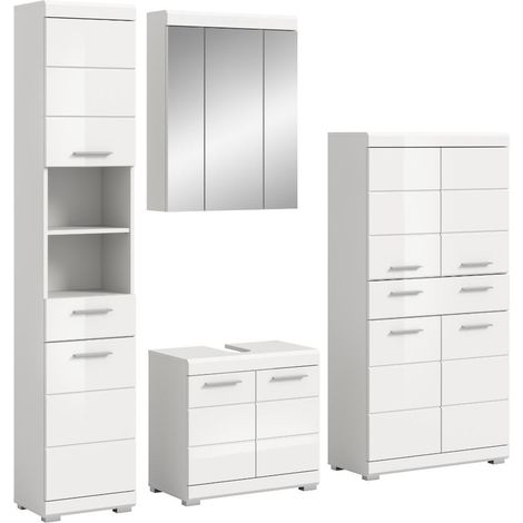 Scout ensemble de meubles de salle de bains S78 blanc brillant, blanc. (1/5)