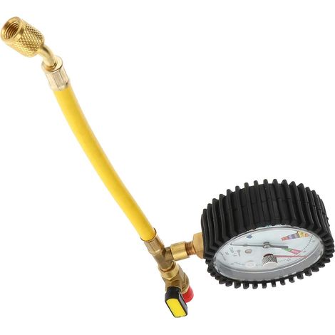 Manomètre de Test de Réfrigération pour Voiture Tête Remplaçable en Laiton, Structure Sphérique, pour Fête Détection de Pression Gaz en Climatisation (1/5)