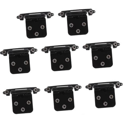 NUOBESTY Lot de 8 charnières de placard en acier à fermeture automatique, à recouvrement invisible (1/5)