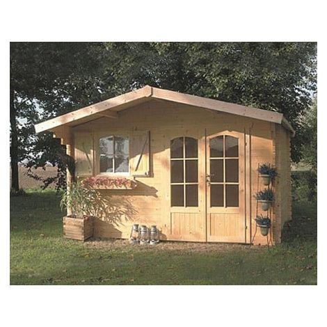 Abri de jardin Morzine en bois 10,99 m², Toiture Shingle rouge, Plancher Oui (1/5)