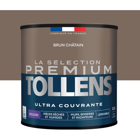Tollens - Peinture intérieure couleurs - La Sélection Premium Velours - Ultra Couvrante - Brun Châtain 0,5 L - 6m²