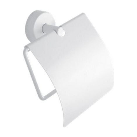 Portarotolo coperto in acciaio inox bianco opaco da muro  Monde-B kamalu