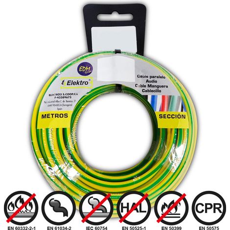 Bobine Fil Électrique Flexible 1,5mm Bicouleur Sans Halogène 20m (1/3)
