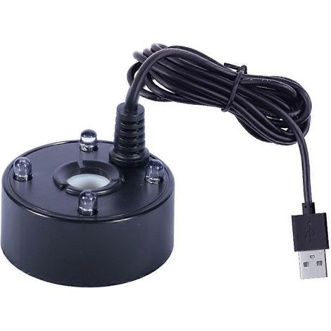 Atomiseur, interface USB, mini pulvérisateur LED 4 couleurs, atomiseur d'eau pour fontaine de jardin d'intérieur, noir. (1/5)