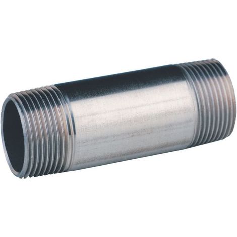Gebo G316 Rohrdoppelnippel G3N 2 1/2" x 120mm, Edelstahl 1.4404, Grau